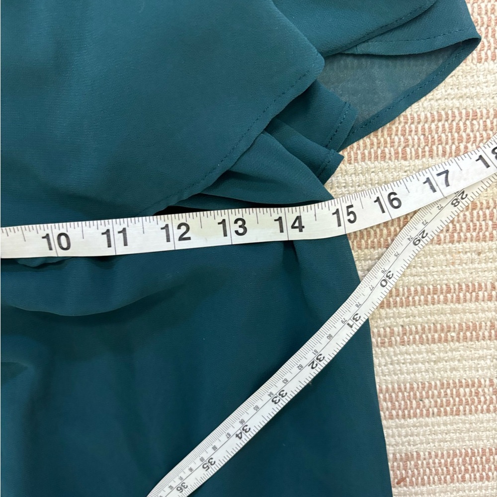 | Show Me Your MuMu | Caitlin Ruffle Maxi Dress Deep Jade Chiffon. Size S.* - Picture 9 of 9